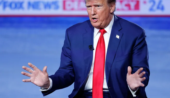 Donald Trump na enem od republikanskih srečanj. FOTO: Kamil Krzaczynski/AFP