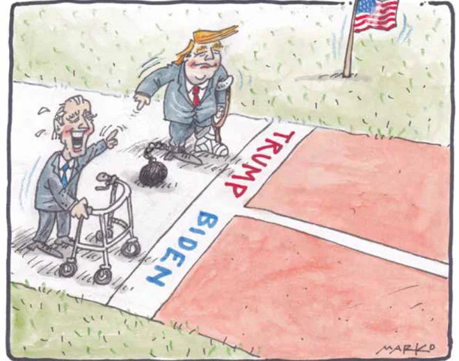 Ameriške volitve 2024. KARIKATURA: Marko Kočevar