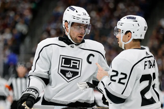 Anže Kopitar in Kevin Fiala FOTO: Isaiah J. Downing/Usa Today Sports