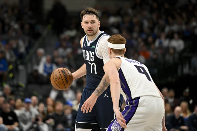 Luka Dončić ni bil pri metu. FOTO: Jerome Miron/Reuters