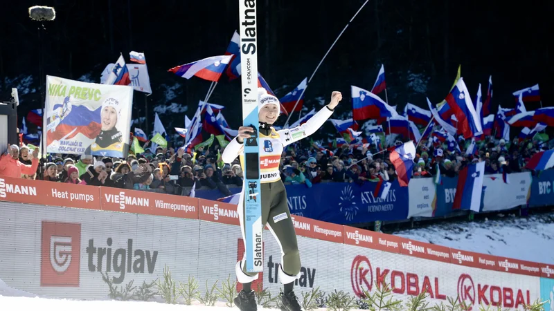 Nika Prevc je prišla do najslajše zmage v karieri. FOTO: Voranc Vogel