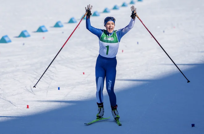 Finka Minja Korhonen je bila v Gangvonu dvakrat zlata. FOTO: Reuters