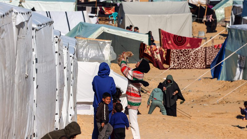 Fotografija: Milijon Palestincev se je v Rafo zateklo po tem, ko so zapustili svoje domove. FOTO:  Mohammed Abed/AFP