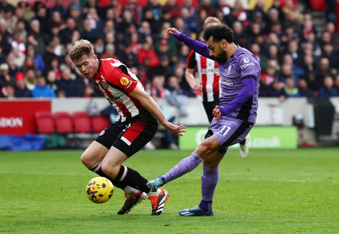 Mohamed Salah se je vrnil in zadel. FOTO: Andrew Boyers/Reuters