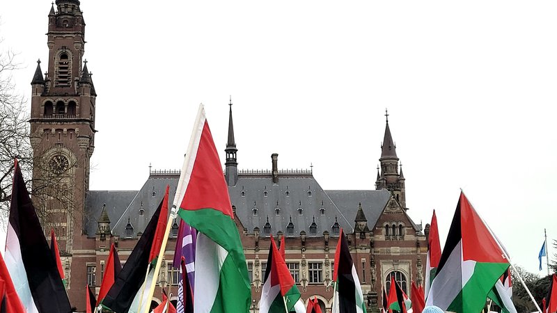Fotografija: Palača miru v Haagu je bila januarja prizorišče razsojanja, ali se v Gazi dogaja genocid. FOTO: Jakob Žerdin