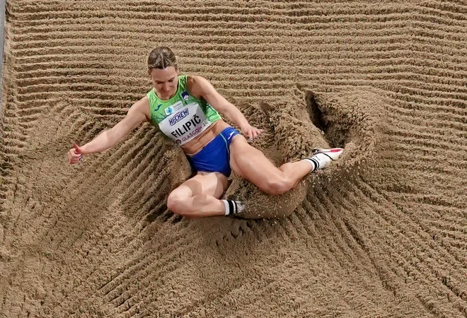 Neja Filipič je preskočila 13,62 metra. FOTO: Fabrizio Bensch/ Reuters