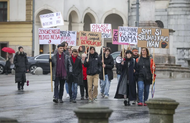 Feministični protest 8.3.2024 Ljubljana Slovenija