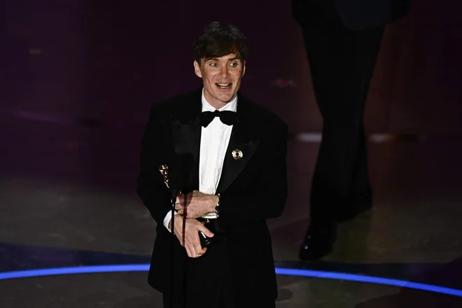 Cillian Murphy je dobil svojega prvega oskarja. FOTO: Patrick T. Fallon/AFP