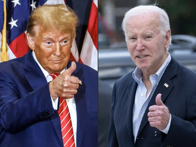 Tako Joe Biden kot Donald Trump sta pridobila predsedniški nominaciji svojih strank. FOTO: Tannen Maury/AFP