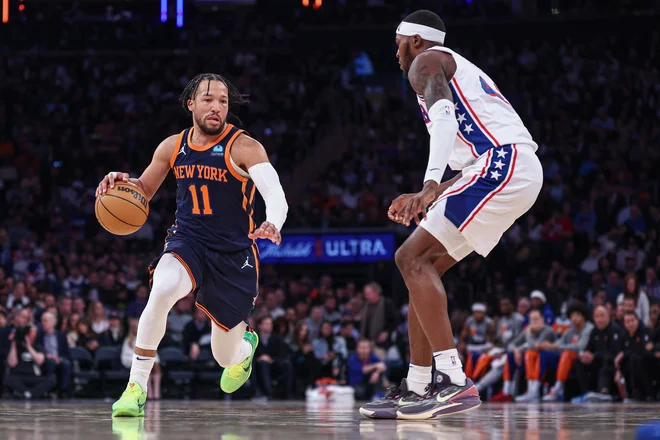 Nedkanji zvezdnik Dallasa Jalen Brunson je imel imeniten strelski večer proti Portlandu. FOTO: Vincent Carchietta/Usa Today Sports Via Reuters Con