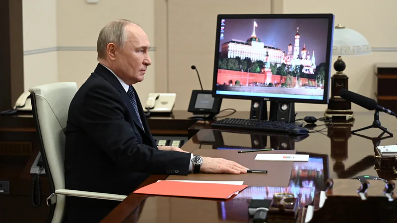 Po izidih vzporednih volitev je za Vladimirja Putina glasovalo rekordnih 87 odstotkov volivcev. FOTO: Pavel Byrkin Via Reuters