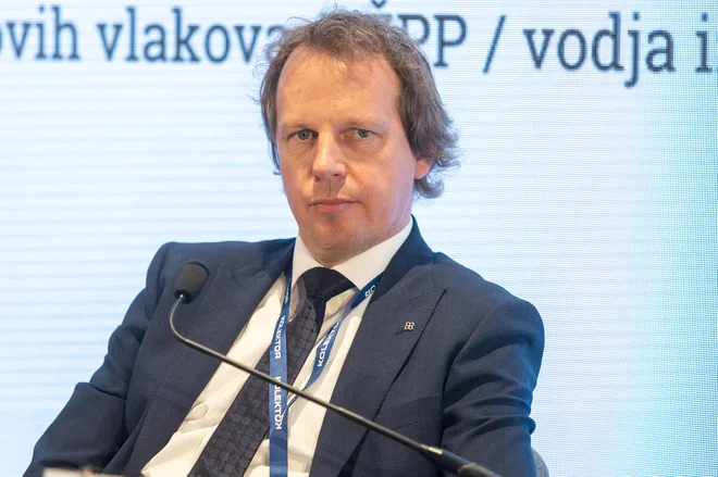 Kristjan Mugerli, direktor Kolektorja CPG, je izpostavil pomanjkanje velikih infrastrukturnih projektov v Sloveniji v zadnjih 15 letih. FOTO: Voranc Vogel/Delo