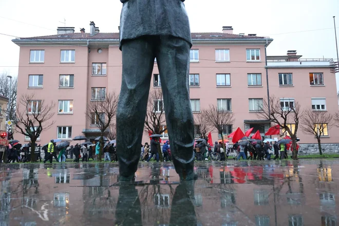 Protest proti Natu v Ljubljani. FOTO: Črt Piksi