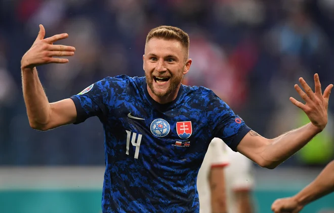 Milan Škriniar je odličen v dvobojih mož na moža. FOTO: Kiril Kudrjavcev/Reuters
