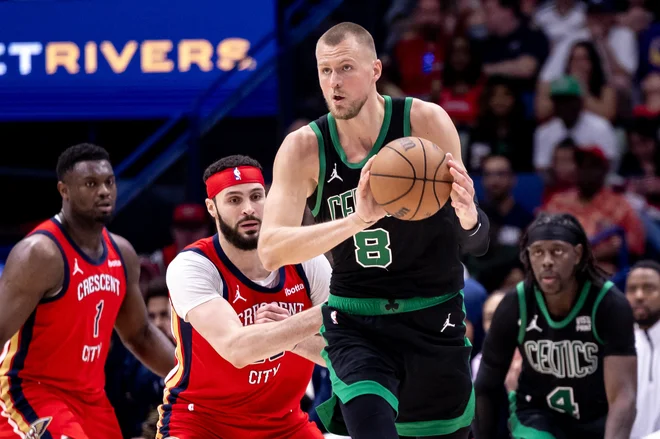 Kristaps Porzingis je z 19 točkami pomagal Bostonu do 58. zmage. FOTO: Stephen Lew/Usa Today Sports Via Reuters Con