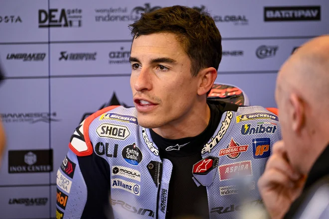 Marc Marquez je bil v vodstvu, ko je zletel v pesek. FOTO: Jerome Miron/Usa Today Sports Via Reuters Con