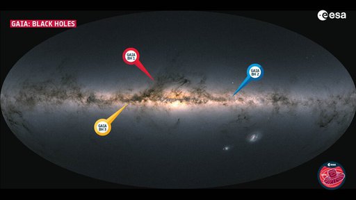 S satelitom Gaia so do zdaj odkrili tri črne luknje. BH3 je najnovejša in najmasivnejša. FOTO: ESA