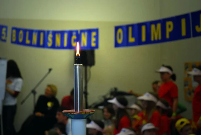 Olimpijski ogenj bodo vnovič prižgali tudi na prizorišču 30. bolnišničnih olimpijskih iger v telovadnici URI Soča
v Ljubljani. FOTO: arhiv Bolnišnične šole