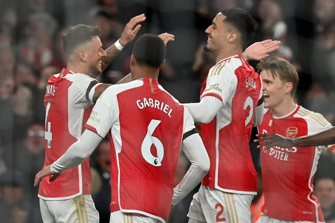 Arsenal je po odlični predstavi proti Chelseaju ostal v igri za naslov angleškega prvaka. FOTO: Glyn Kirk/AFP
