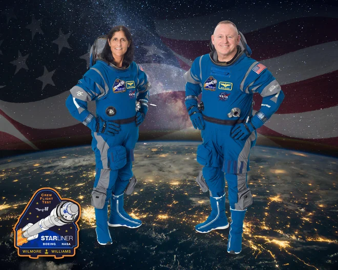 Sunita Williams in Butch Wilmore se že veselita, da bosta znova odpotovala do postaje. FOTO: Nasa

 