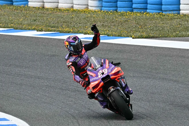 Jorge Martin je dobil šprintersko dirko v Jerezu. FOTO: Javier Soriano/AFP
