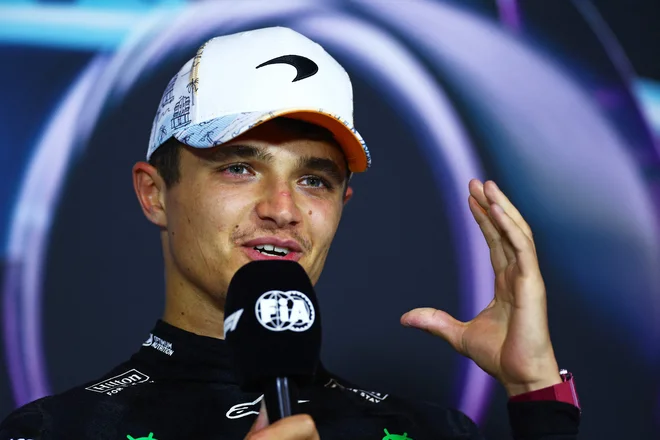 Lando Norris je dočakal prvo zmago v formuli 1. FOTO: Clive Rose/AFP