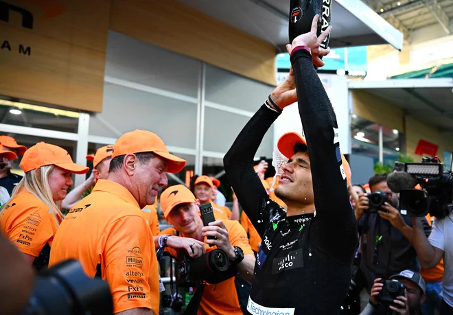 Lando Norris je bil najboljši v Miamiju. FOTO: Clive Mason/AFP