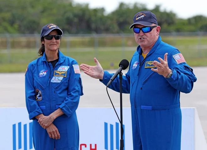 Butch Wilmore in Suni Williams FOTO: Gregg Newton/AFP

 