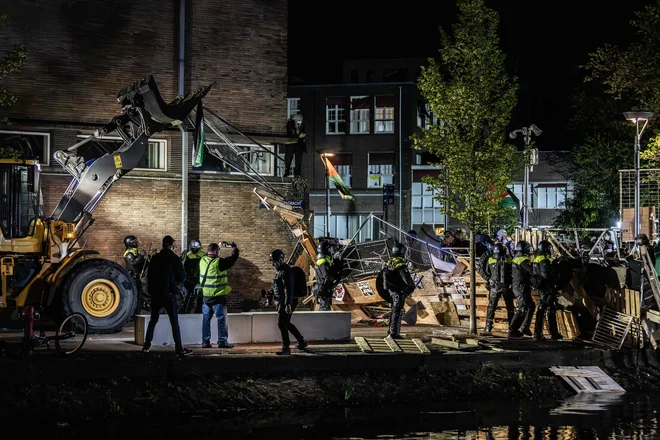 Propalestinski protest v Amsterdamu FOTO: Eva Plevier/AFP