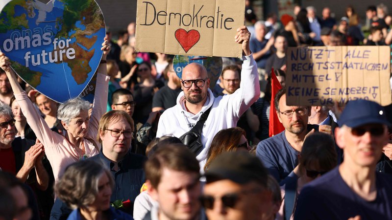 Fotografija: Demonstracije v Berlinu. FOTO: Christian Mang/AFP