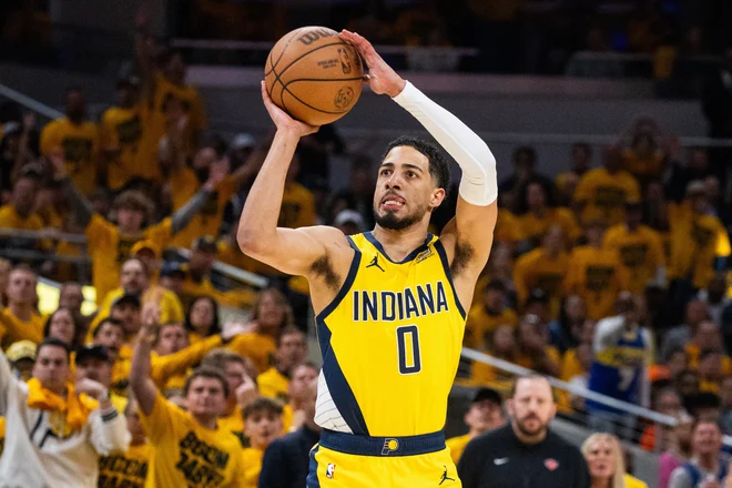 Tyrese Haliburton je k zmagi Indiane prispeval kar 35 točk. FOTO: Trevor Ruszkowski/Usa Today Sports