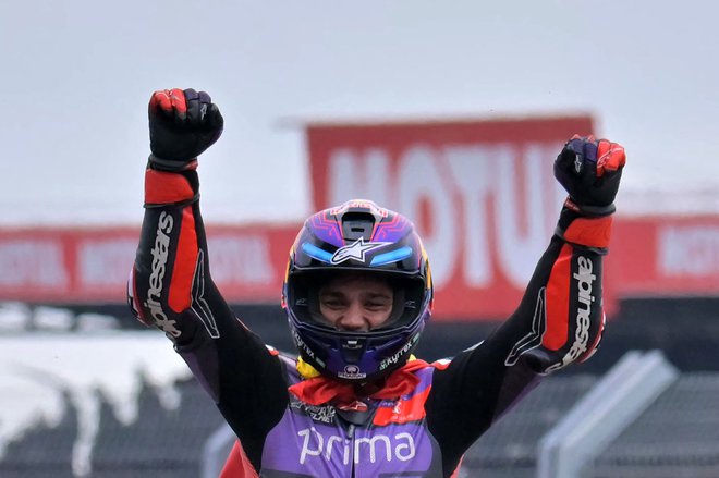 Jorge Martin se je takole veselil zmage v Le Mansu. FOTO: Lou Benoist/AFP