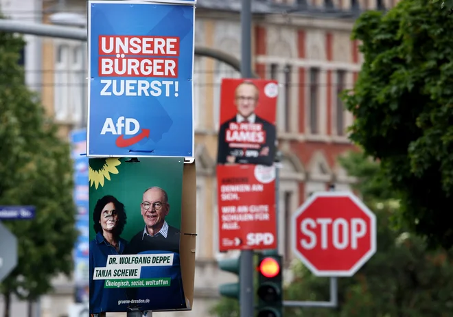 Podpora AfD je v zadnjih mesecih padla z okoli 22 na 17 odstotkov FOTO: Lisi Niesner REUTERS