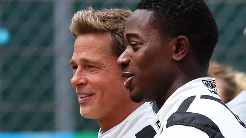 Brad Pitt in Damson Idris bosta glavna igralca v filmu. FOTO: Andrew Boyers/Reuters