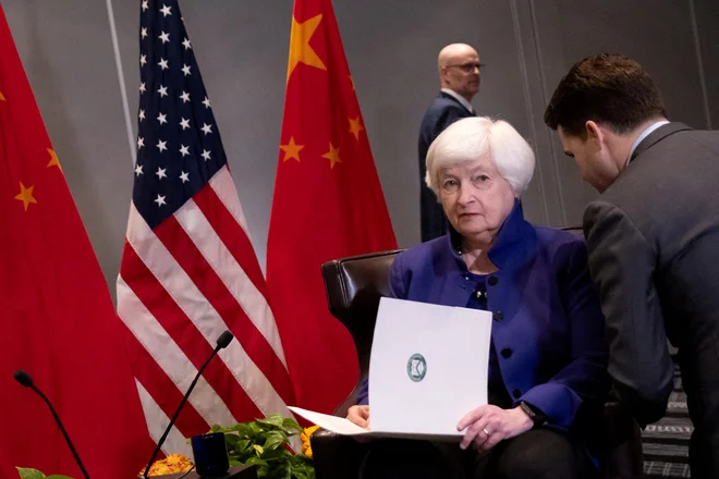 FILE PHOTO: U.S. Treasury Secretary Janet Yellen arrives for a bilateral meeting with Chinese Vice Premier He Lifeng, ahead of a U.S.-hosted APEC (Asia-Pacific Economic Cooperation) Summit in San Francisco, California, U.S., November 10, 2023. REUTERS/Carlos Barria/File Photo