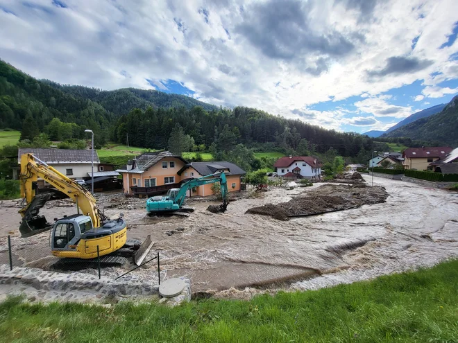 Črna na Koroškem po ujmi avgusta 2023. FOTO: Erik Lesnik