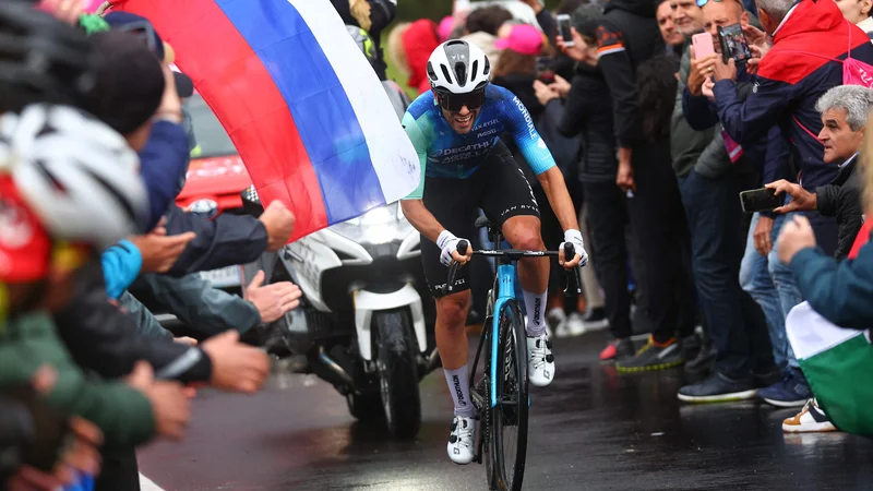 Andrea Vendrame je dosegel svojo drugo etapno zmago na dirki po Italiji. FOTO: Luca Bettini Afp