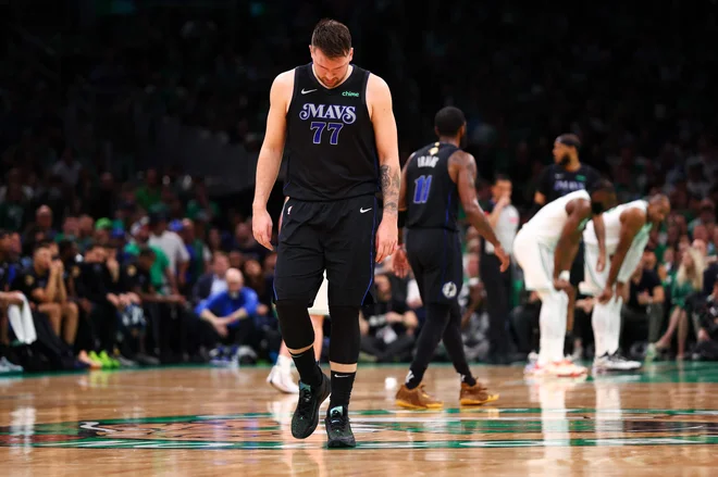 Dončićev Dallas je prvo tekmo finala izgubil. FOTO: Maddie Meyer/Afp