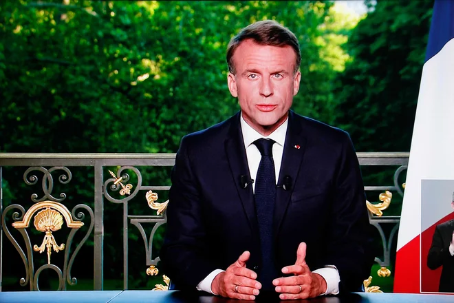 Emmanuel Macron je razpustil parlament. FOTO: Ludovic Marin/AFP