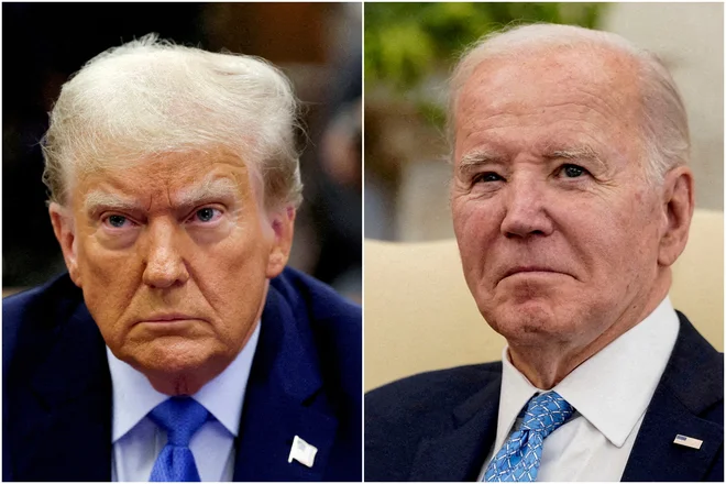 Donald Trump odbija številne sredinske volivce, Joe Biden pa privržence gibanja Najprej Amerika. FOTO Reuters