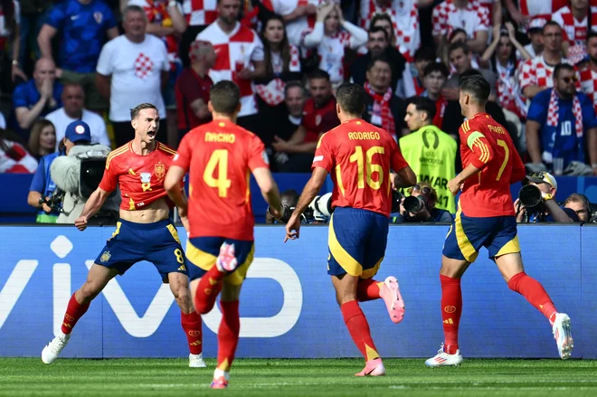 Fabian Ruiz je dosegel drugi gol za Španijo. FOTO: Christophe Simon/AFP
