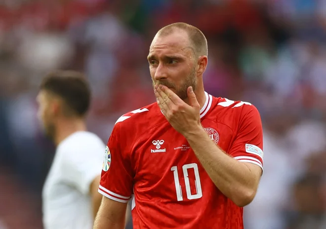 Christian Eriksen je imel po tekmi s Slovenijo mešane občutke. FOTO: Lee Smith/Reuters