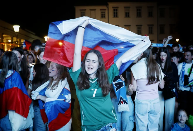 Navijači na tekmi Slovenija – Anglija. FOTO: Jože Suhadolnik/Delo