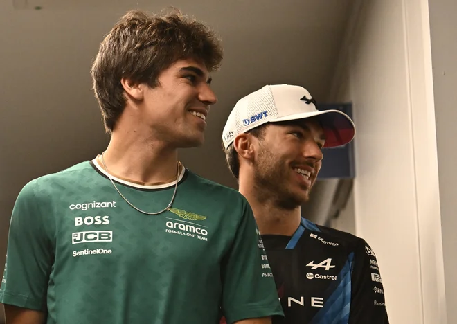 Pierre Gasly je podaljšal sodelovanje z Alpinom. Lance Stroll bo tudi v prihodnje dirkal za Aston Martin. FOTO: Jennifer Gauthier/Reuters