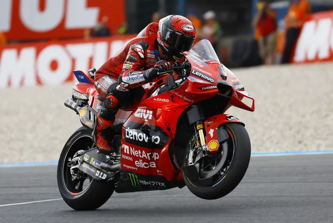 Bagnaia je v vrhunski formi. FOTO: Piroschka Van De Wouw/ Reuters