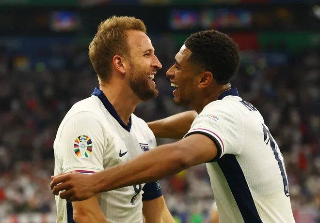 Harry Kane in Jude Bellingham sta rešila Anglijo. FOTO: Kai Pfaffenbach/Reuters