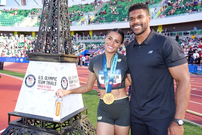 Sydney McLaughlin-Levrone (levo) bo v Parizu branila olimpijsko zlato. FOTO: Kirby Lee/Usa Today Sports Via Reuters Con