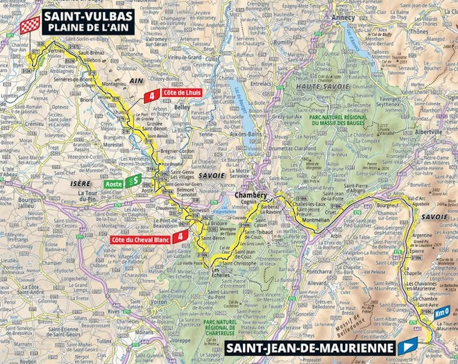 Zemljevid 5. etape. FOTO: Letour.fr