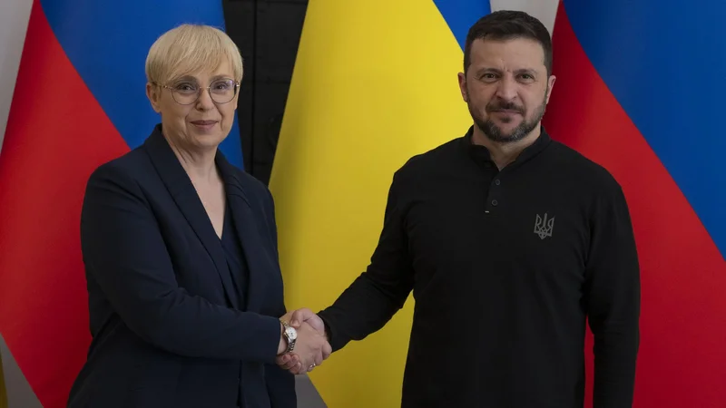 »Državni zbor ne ve, kaj predsednica države Nataša Pirc Musar želi podpisati z Ukrajino,« so se včeraj na seji odbora za zunanjo politiko sprenevedali poslanci Svobode. FOTO: Urad predsednice države