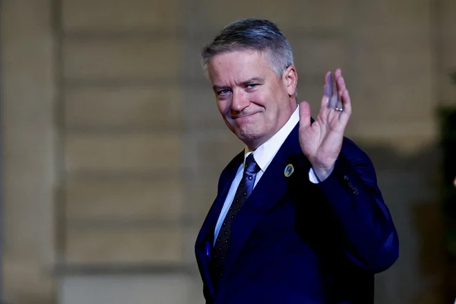 Poročilo OECD je na Brdu predstavil generalni sekretar Mathias Cormann. Foto Gonzalo Fuentes/Reuters